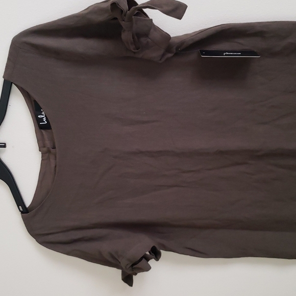 Lulu's linen button back shift dress in olive green. Sz Medium - Picture 12 of 12